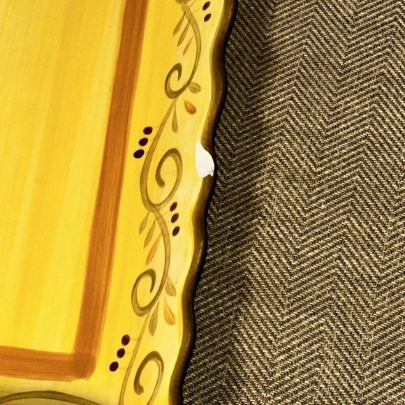 2 Italian Villa Pattern Rectangle Serving Dishes HomeTrends Yellow (2 matching) - Picture 9 of 16